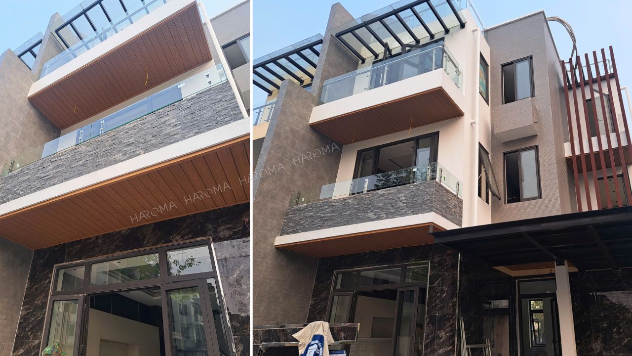 Ứng dụng gỗ nhựa ngoài trời tong trang trí ngoại thất