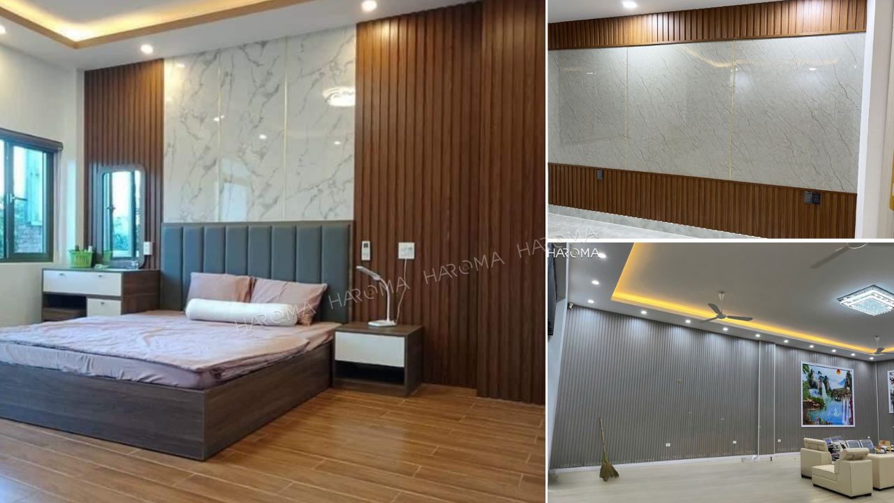 Kết hợp tấm lam sóng và tấm ốp PVC: Giải pháp nội thất hiện đại