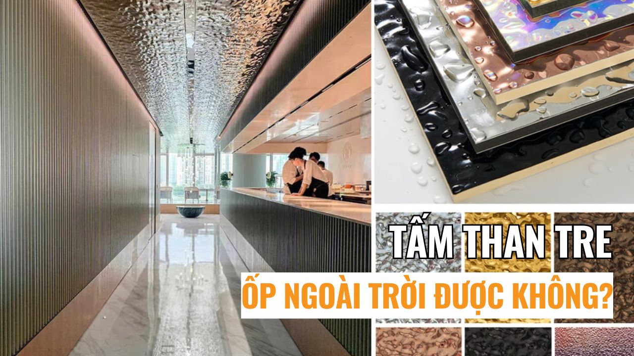 Công trình ngoài trời có thể ốp tấm than tre được hay không? Giải đáp chi tiết