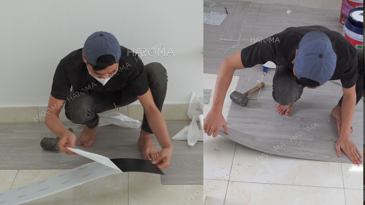 Sàn nhựa dán keo có lát trên nền gạch đá hoa được không?